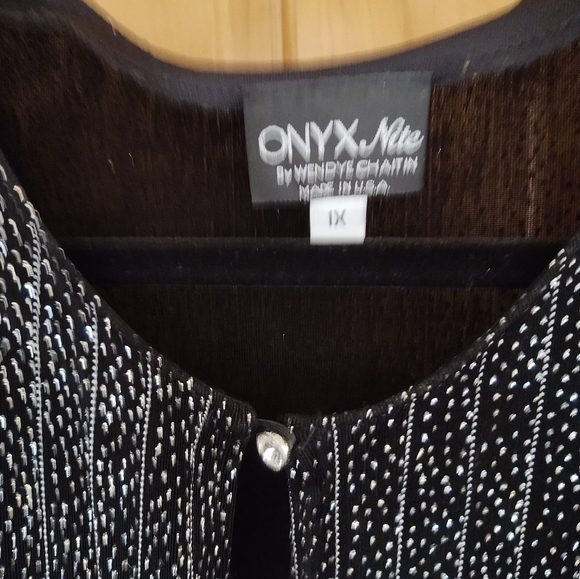 ONYX Nite By Wendye Chaitin Made in the USA - Cardigan - Size 1X - Vintage - Picture 6 of 12